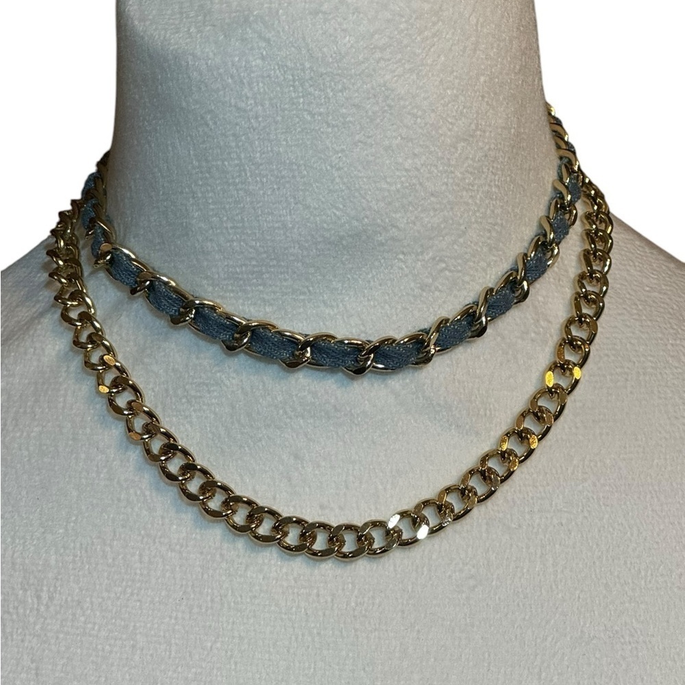 Mia Gold Tone Chain Necklace Set